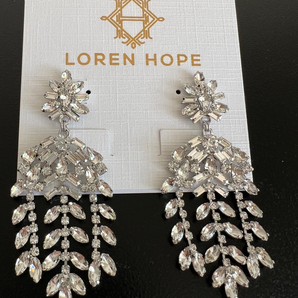 LOREN HOPE Elena Crystal Chandelier Statement Earrings - Picture 6 of 7